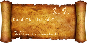 Kozák Ildikó névjegykártya