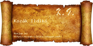 Kozák Ildikó névjegykártya