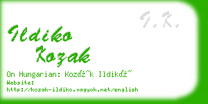 ildiko kozak business card